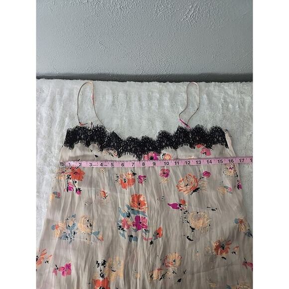 Zara Women Dainty Camisole Tank Top Pink Floral Eyelash Lace Trim Small Feminine - Picture 3 of 8